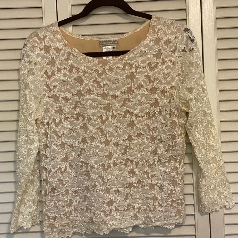 coldwater Creek Laced Over Nude Top